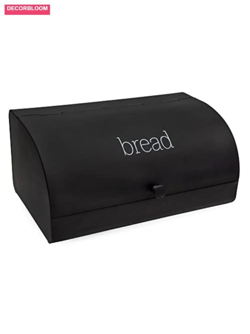 Farmhouse Enamel Bread Box with Roll-Top Lid Metal Countertop Storage Bin